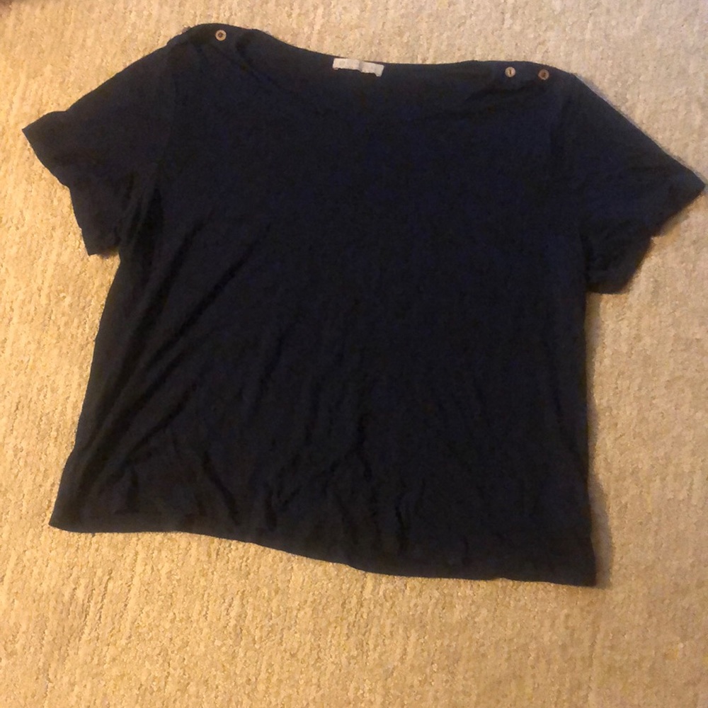 Navy blue Ethereal top with buttons XL euc